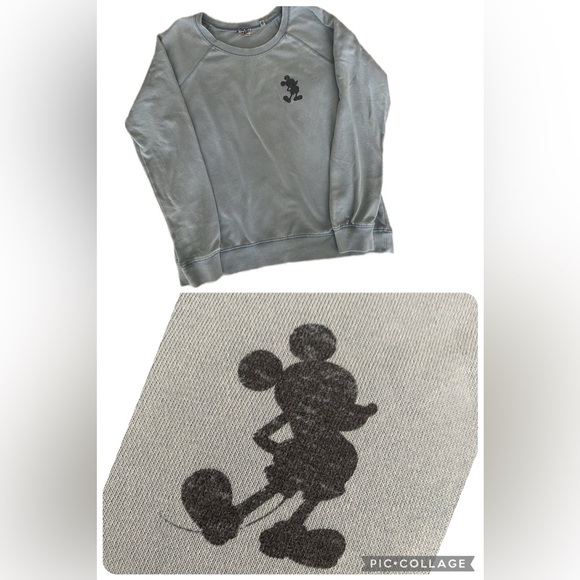 Junk Food Women Sweatshirt L Blue Disney Mickey Mouse Graphic Long Sleeve - Picture 1 of 9